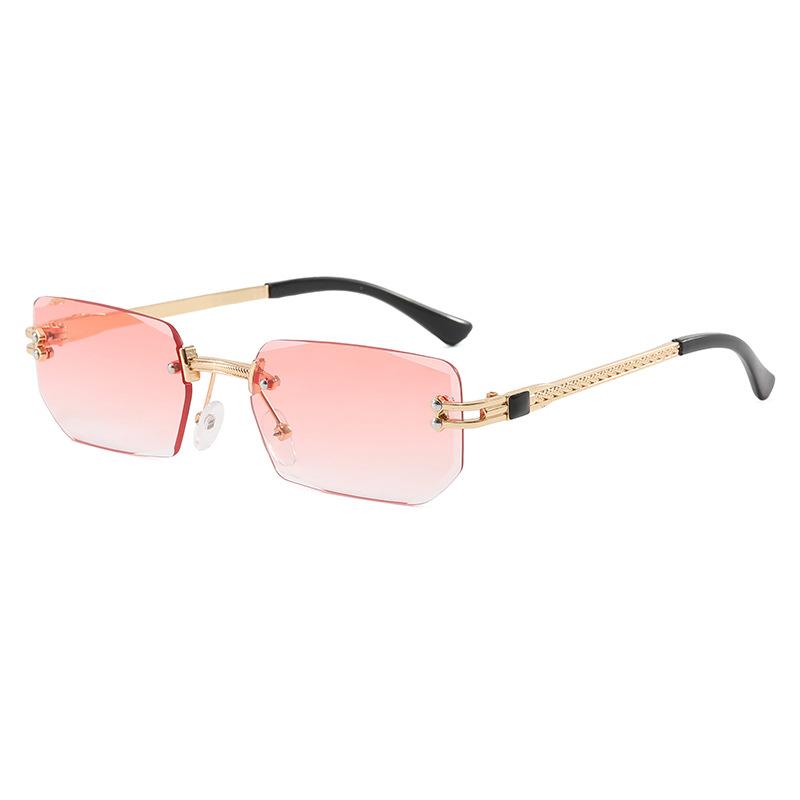 

Модные солнцезащитные очки без оправы, новые трендовые, необработанные, персонализированные солнцезащитные очки цвета желе, женские солнцезащитные очки