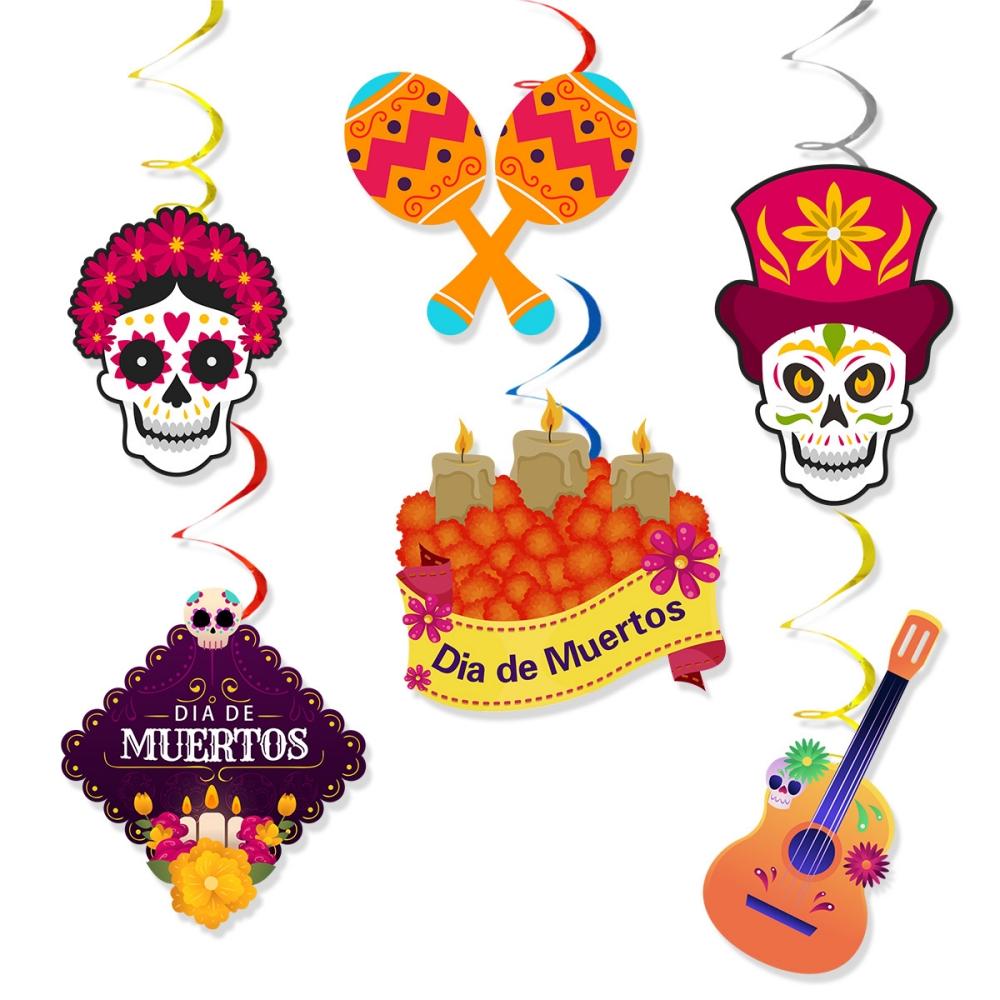 

6/12PC Day of The Dead Skeleton Spiral Cage for Halloween Ghost Festival Day of The Dead Prank Horror Party Party DIY Decoration