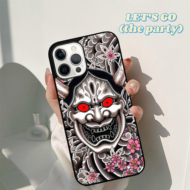 Japanese Oni Hannya Demon Mask cool Phone Case Cover for iPhone 17 Air 16 16e 15 12 11 13 14 Pro Max Apple Plus Coque