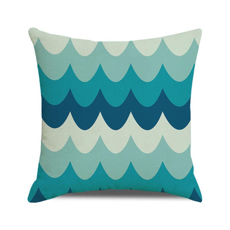 Watercolor sailing-themed sailboat Digital printing short plush pillow covers for car sofa office cushion cover home goods