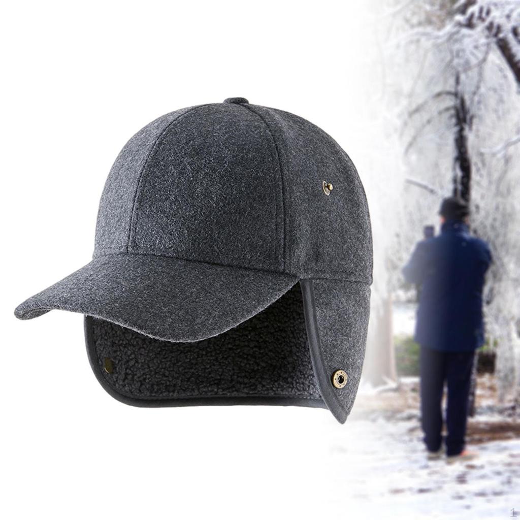 Mens Winter Fleece Hat Basketball Cap for Backpacking Outdoor
