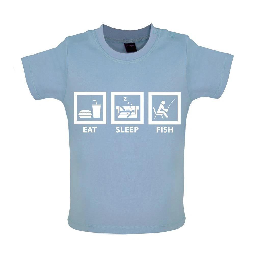 Eat Sleep Fish - Baby Kids Boys Girls Unisex T-Shirt / Babygrow - Angler Angling Fisherman Love Fishing 150