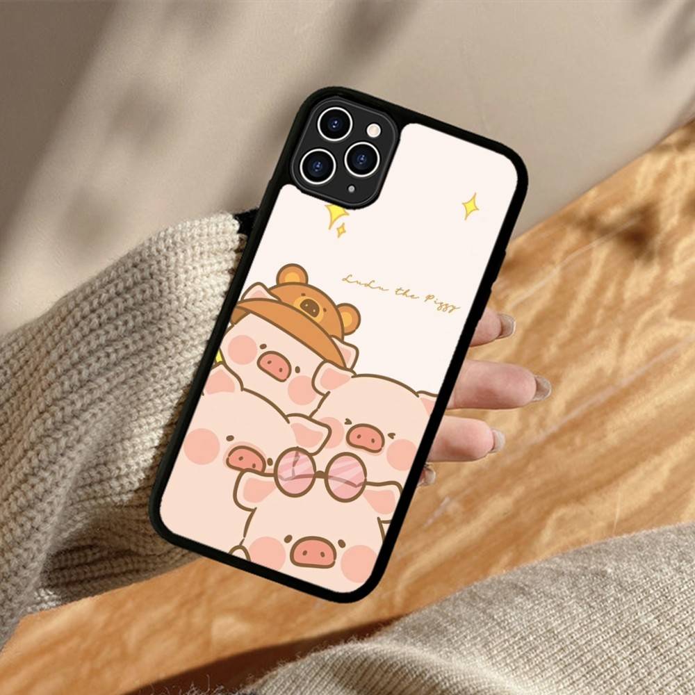 

Cute Pig Cartoon L-lulu Phone Case Silicone PC+TPU For For IPhone 11 12 13 14 15 16 Plus Pro Max Cover iPhone 16