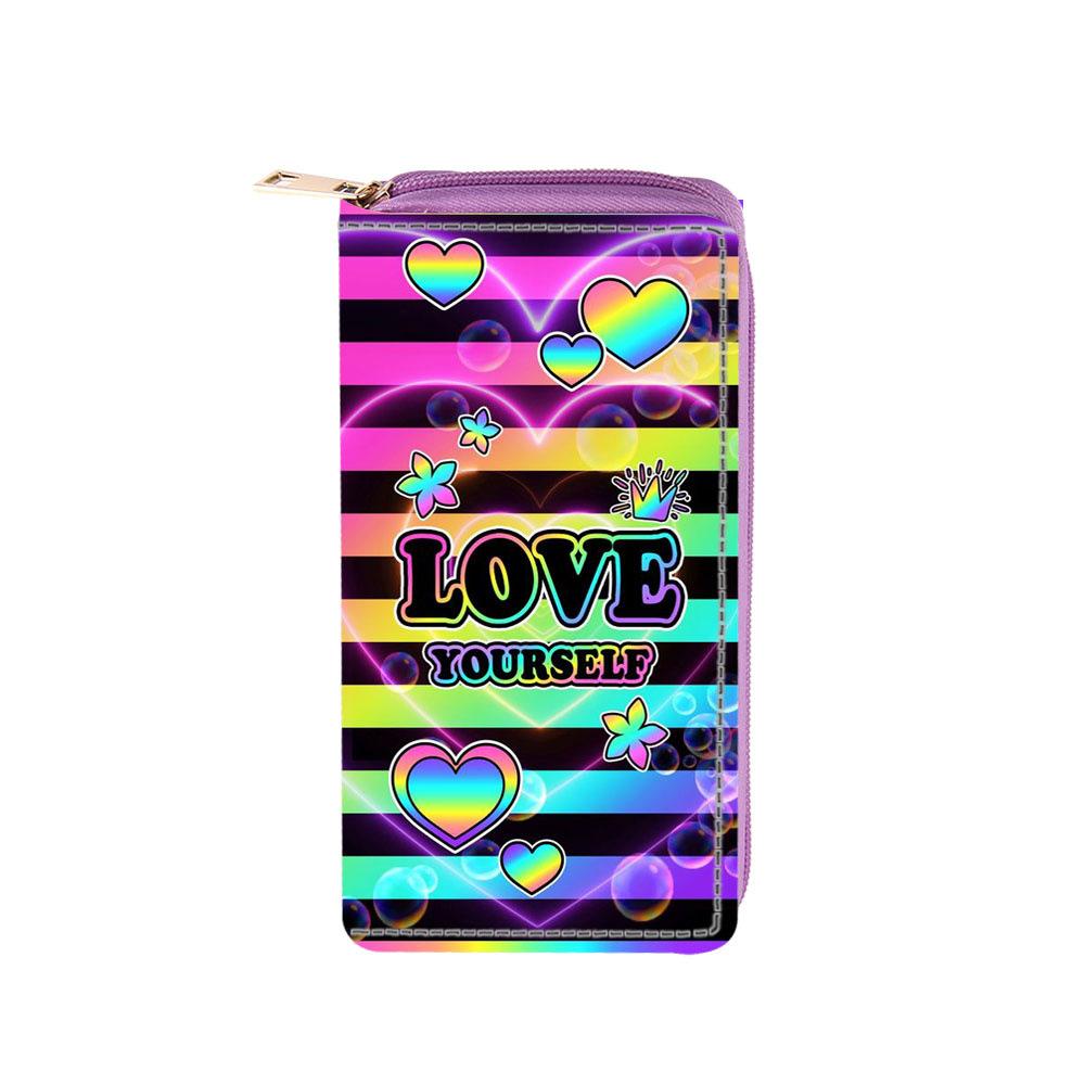 LOVE English alphabet long zipper wallet, card bag wallet