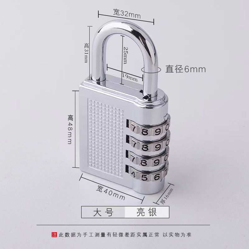 79*43*16mm Heavy Duty 4 Dial Digit Combination Lock Weatherproof Security Padlock Outdoor Gym Safely Code Lock Black