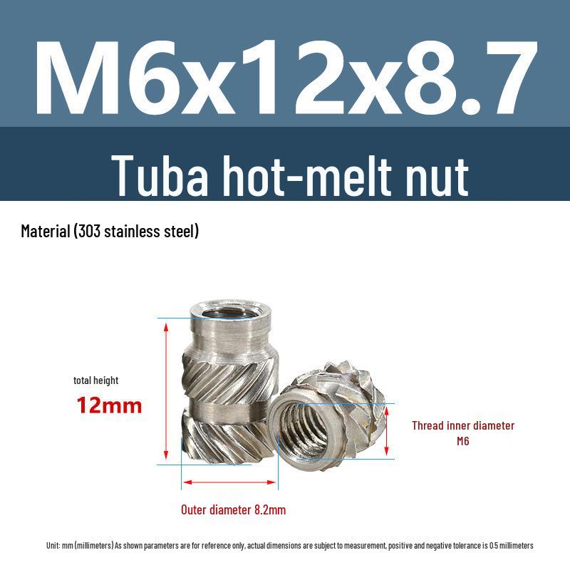 Stainless Steel Pre-embedded Injection Molding Knurled Nut M2M3M4
