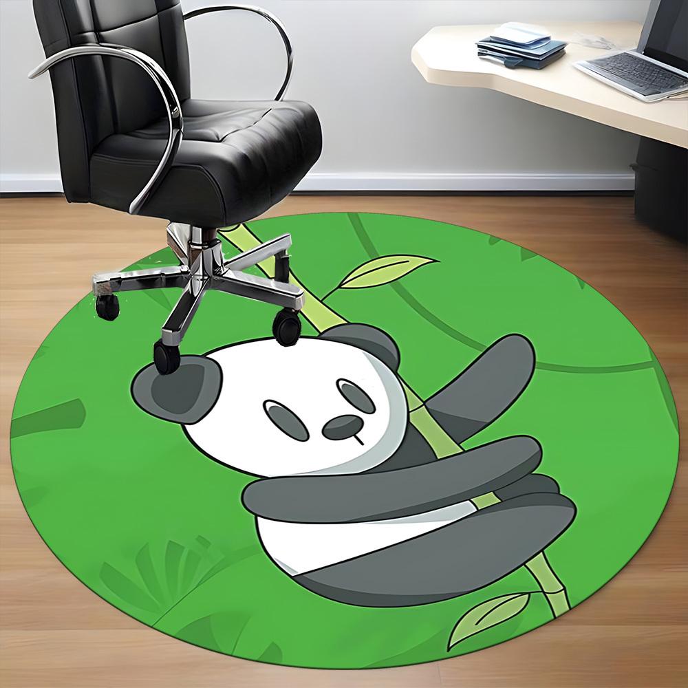 1 Adet Panda Bambu Ofis Yuvarlak Alan Halısı, Ofis, Ofis Sandalyeleri Altı, Yatak Odası, Oturma Odası Ev Dekorasyonu İçin Uygun Mat, Oda Dekorasyonu