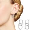 1 Pair Women Earrings Paper Clip Shape Geometric Polished Copper Pure Color Hollow Out Daily Commute Ear Jewelry Short Hanging Earrings