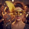 Rhinestone Decoration Masquerade Mask Feather Party Mask Venetian Mask  Dance Party