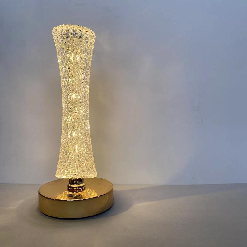 1Pc Internet Celebrity Guangzhou Tower Small Waist Crystal Desk Lamp Ins Girl Bedside Bedroom Night Light Creative Atmosphere Light