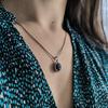 Серебряная подвеска с сапфиром 3.599ct, фианитами (2202578)