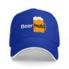 Beer Hub Logo Black Baseball Cap with Beer Mug Design for Adults Casual Wear and Outdoor Activities Style StateUnisext Accessory