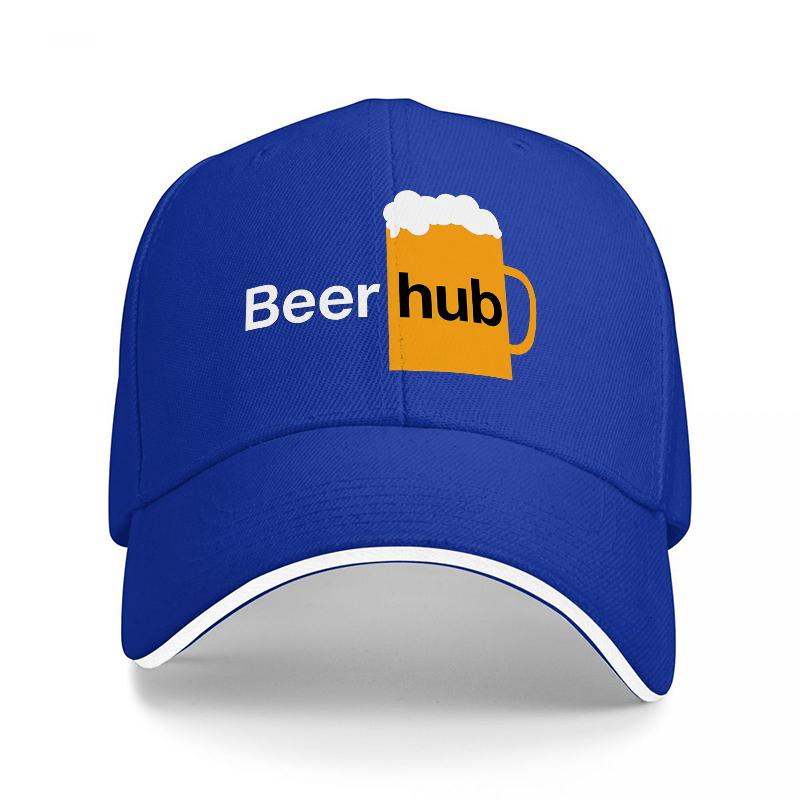 Beer Hub Logo Black Baseball Cap with Beer Mug Design for Adults Casual Wear and Outdoor Activities Style StateUnisext Accessory