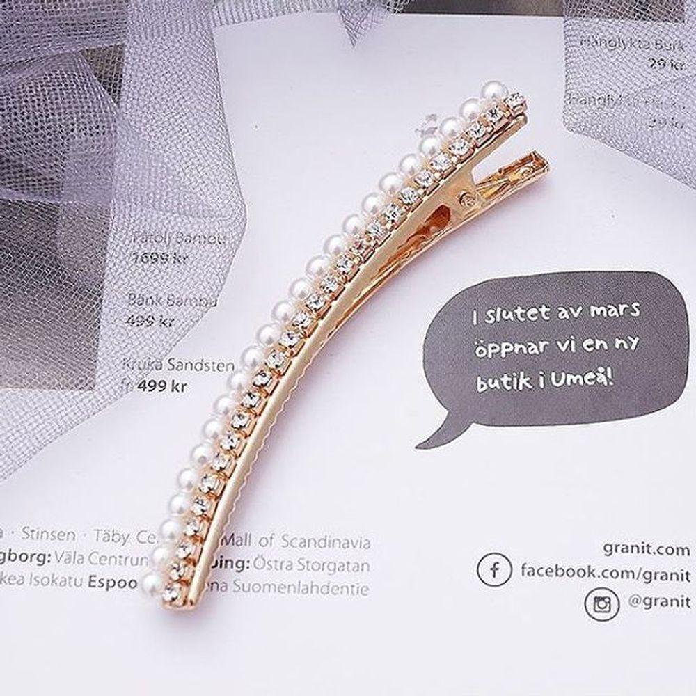 

Изогнутая кубическая жемчужная заколка для волос