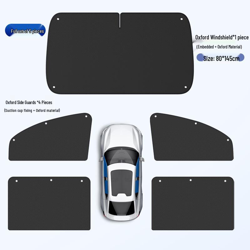 Car Sun Shade: Suction Cup Heat Insulation & Privacy Blackout Curtain for Vehicle Windows