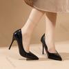Fashion Women Shoes Pointed Toe Pumps Leather Dress High Heels Solid Color Sexy Shallow Mouth Spring Autumn Elegant Woman Heeled Shoes