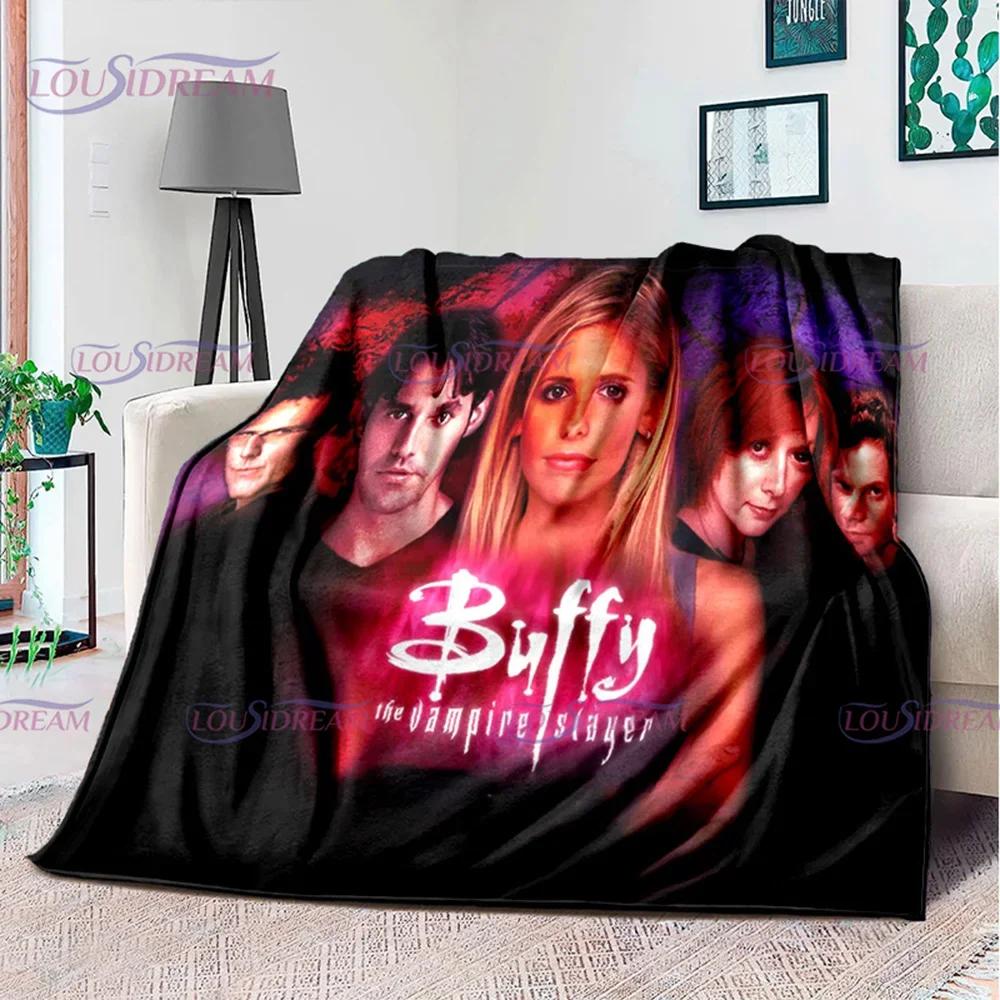 American Drama Vampire Slayer Buffy Soft Flannel Blanket Family Picnic Blanket for Kids Plush Flanner Throw Blanket Sofa Bedding