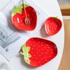 Creative Cartoon Strawberry Shaped Ceramic Salad Bowl Soup Bowls Family Fruit Snack Plate Kitchen Utensils Accessories Tableware