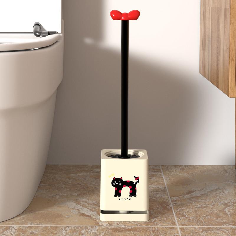 

Милый креативный туалетный ершик с длинной ручкой, без мертвых углов, специальный туалетный ершик с подставкой 1