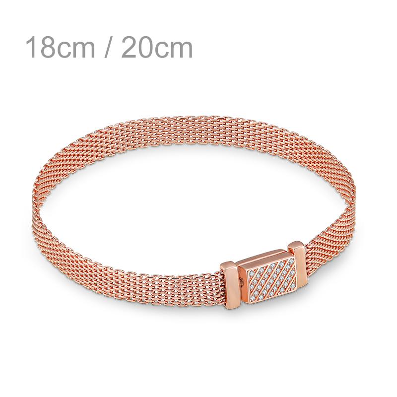 925 Sterling Silver Mesh Safety Chain Clip Bee Butterfly Round Charm Beads Fit Original Fasion Mesh Bracelet Silver 925 Jewelry