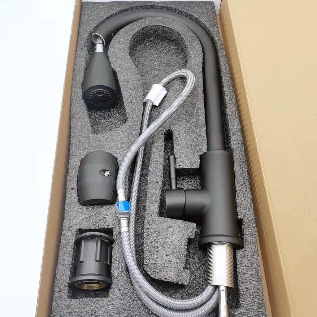 Rotatable Kitchen Faucet: Hot/Cold, 304 Stainless Steel, Pull-Out Retractable