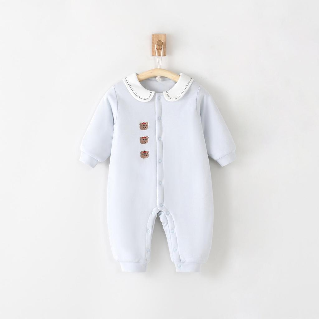 Bear Bichon Padded Baby Jumpsuit - Autumn/Winter Newborn Cotton Outfit, 120g Climbing Wear.