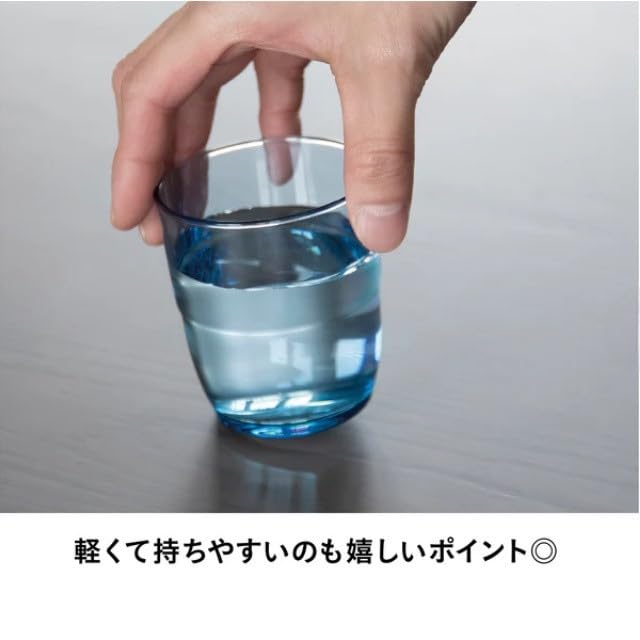 CB Japan Stackable Tumblers, 220ml, Set of 3, Clear Blue and Green Resin Tumblers, Glass-Like Transparency