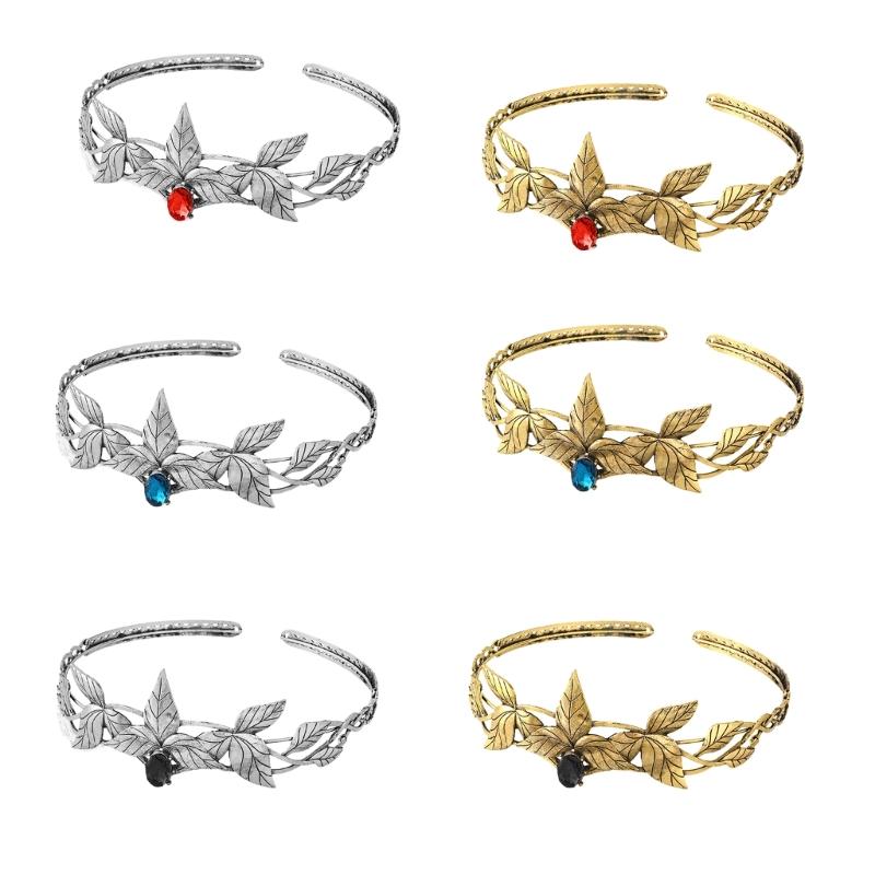 Shinning Hair Hoop Ethnic Style Leaves Shape Baroque Headband for Taking Photo