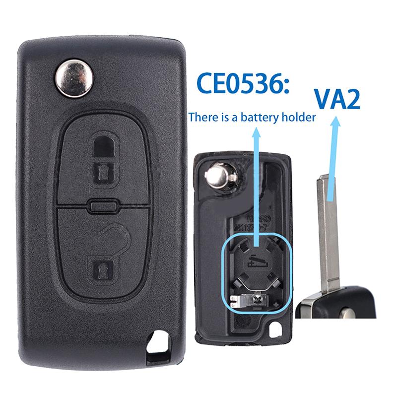 Car Key Shell Replacement Shell For CitroëN Folding Remote Control Car Key Shell Hu83 Va2 Ce0523 Ce0536