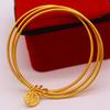 Sha Jin Bracelet Female Two Generations Happy Inheritance Bracelet Elegance Three Generations Little Blessing 24K Gold Plated Female