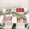 Christmas Table Mat,42x34cm Santa Napkin Cloth Napkins Tablecloth,Non Slip Seasonal Fabric Placemat,Festival Decorative Coaster
