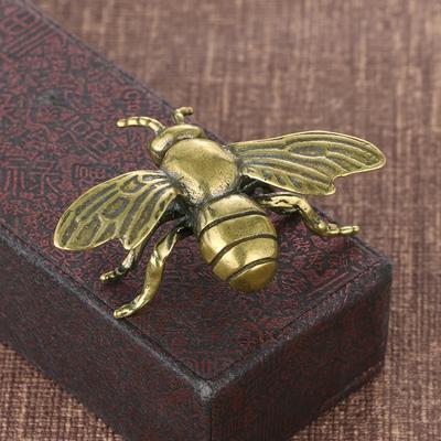 Reine Kupfer Bienen Figuren Kreative Simulation Tier Miniaturen Antike Bronze Büro Heimdekoration Desktop Ornamente Geschenk