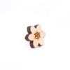 YUTTALIA Wooden Flower Pin Badge, Cherry Blossom Brooch, Natural Wood Accessory