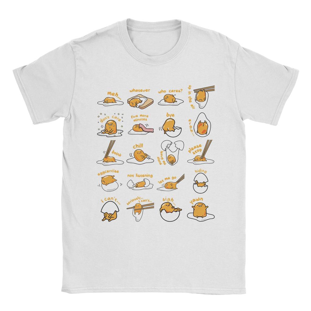 Gudetama Work Hard Sleep Harder  T Shirts  100% Cotton Clothing Crazy Short Sleeve Round Collar Tee Shirt Printed T-Shirt