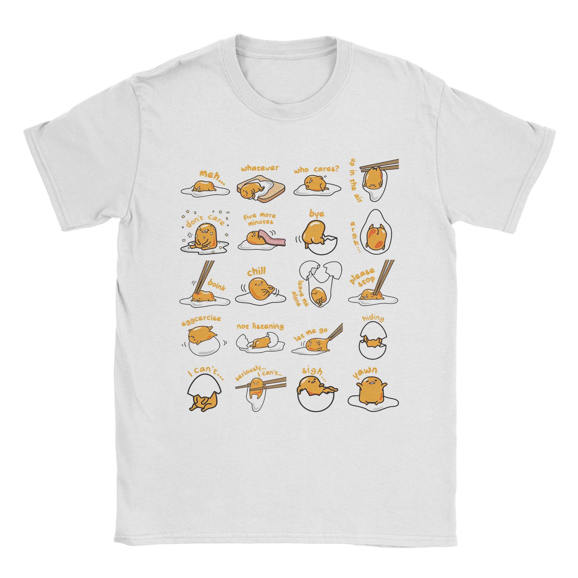 

Gudetama T-Shirts for Men Women Gude Things are Coming Funny 100% Cotton Tees Round Neck Short Sleeve T Shirts 4XL 5XL Clothing 4XL