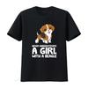 Unterschätze niemals ein Mädchen mit einem Beagle Hund T-Shirt vintage gewaschen dehnbar vielseitig Designerkleidung weich
