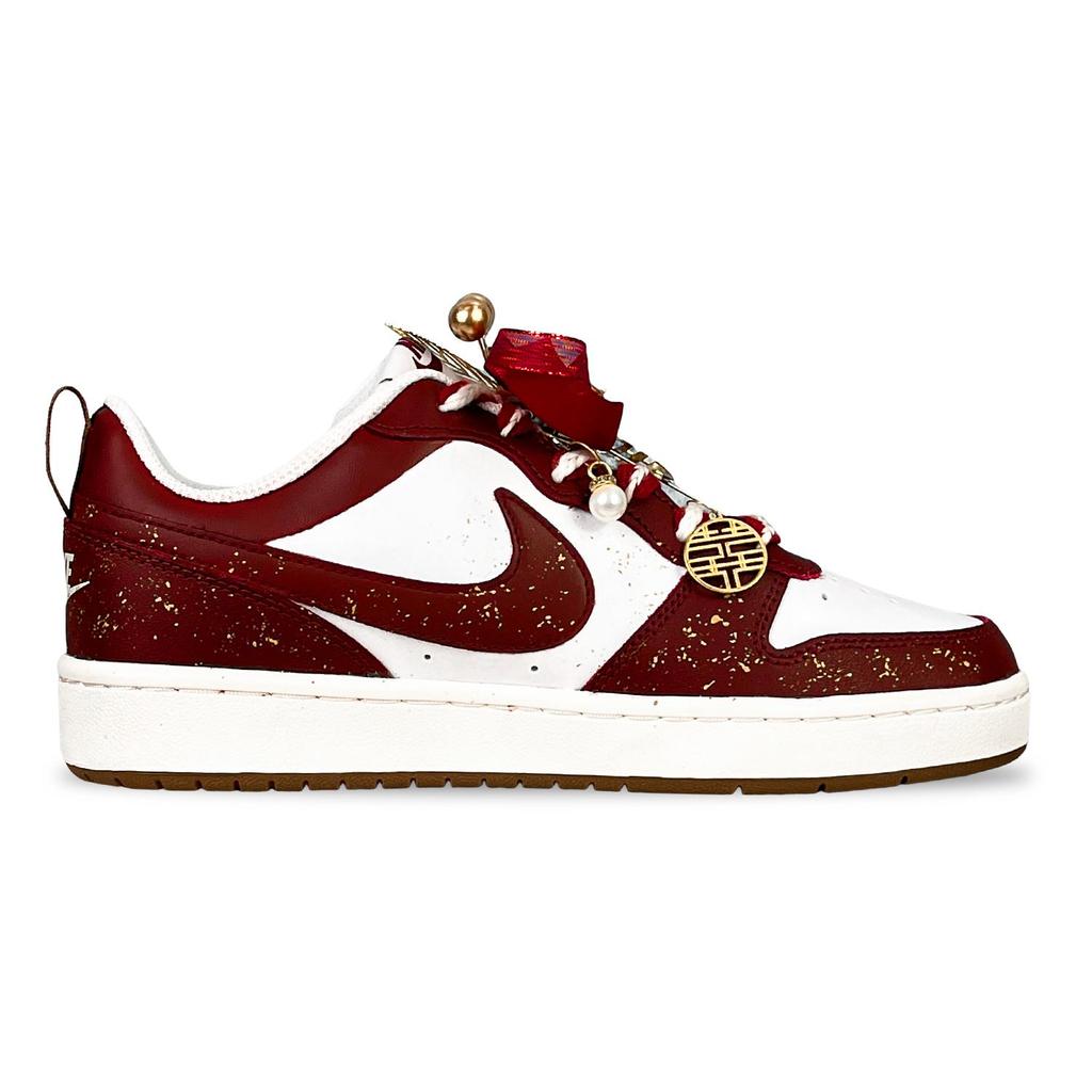 Nike Court Borough Low top Skateboard Shoes Women's White Red IB4706-121(Team257-)