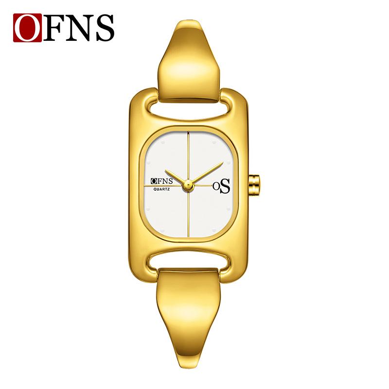 Oufanni Elegant Ladies' Waterproof Square Quartz Wristwatch - Lightweight Luxury Alloy Design.
