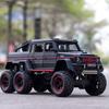 Carro de brinquedo off-road preto Benz G63 AMG 6x6 V12 em escala 1/22, carro de brinquedo retrátil em liga de zinco com som e luz para crianças, meninos e meninas, presente
