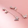 Exquisite S925 Sterling Silver Zirconia Butterfly Tassel Pendant DIY Bracelet Necklace Permanent Jewelry Findings Components