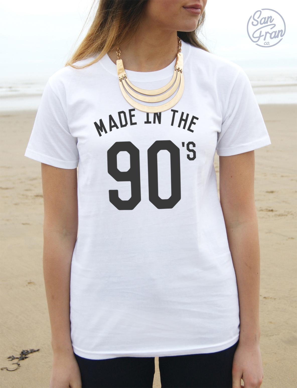 Made in the 90s T-shirt Top Tumblr Blogger Fashion Slogan Born Tumblr Cute L