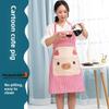 Cute Korean Cartoon Pig Apron: Sleeveless Neck-hanging Style, Stain-resistant for Kitchen, Perfect for Cooking & Photography