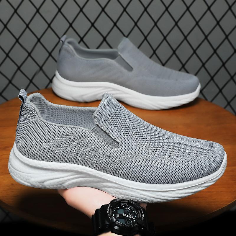 Men's Casual Sneakers Non-Slip Breathable Loafers Knit Mesh Walking Running Shoes for Men Lightweight Workout Tennis Sneaker Comfortable Jogging Shoes