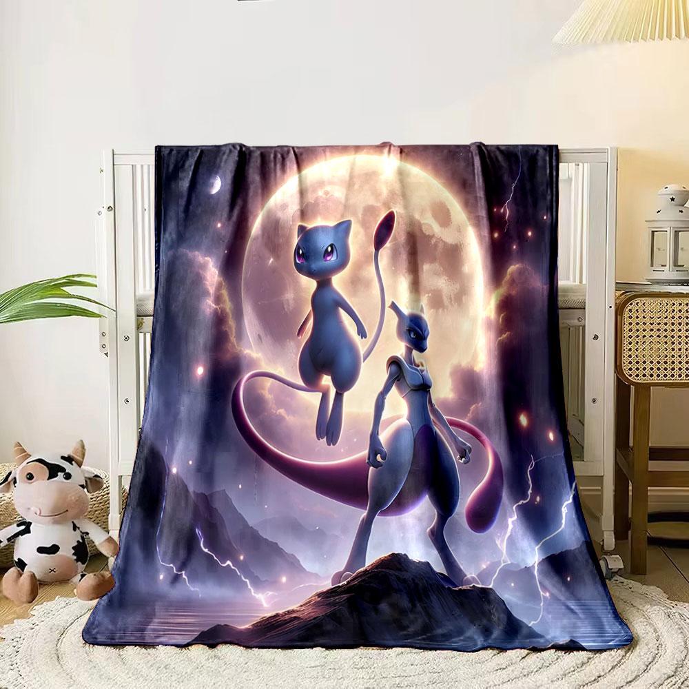 Two mystical creatures stand under a glowing full moon with lightning. for all seasons blanket lunch break throw gift 80cm x 120cm
