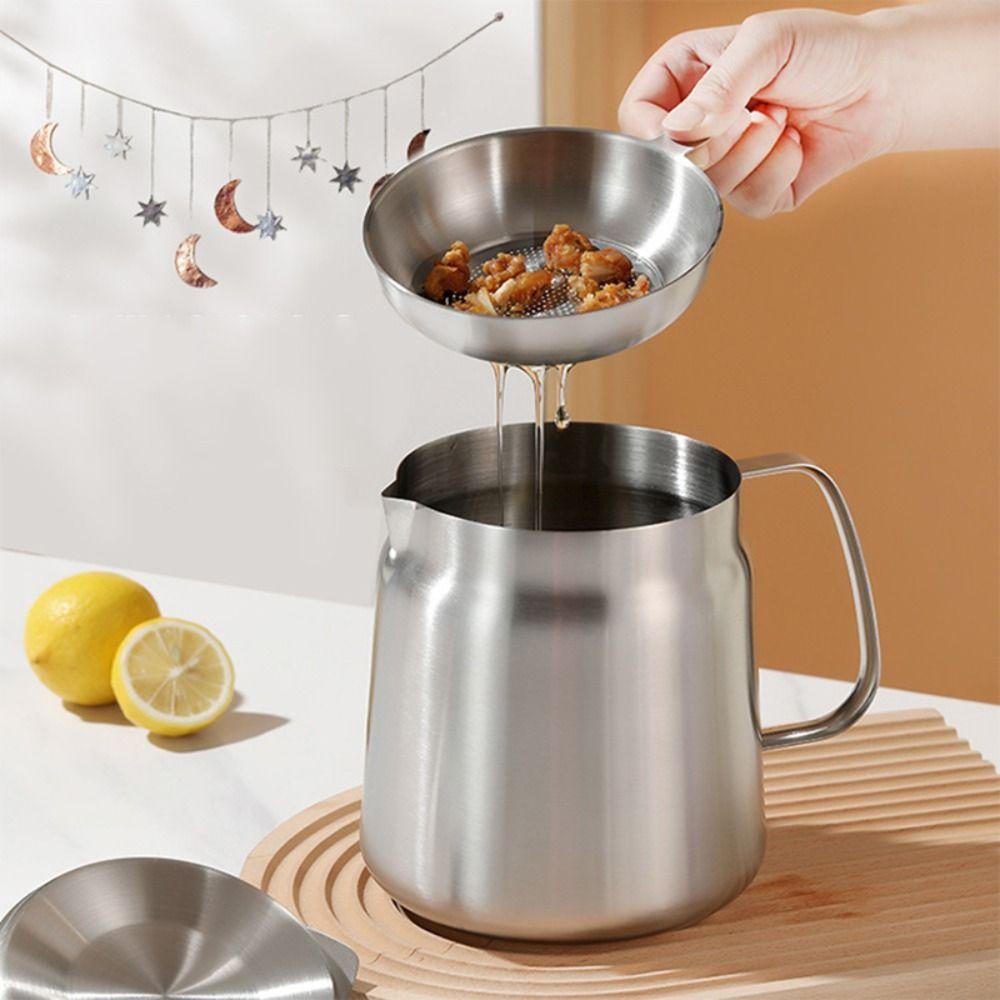 Großer Kapazität Edelstahl Ölfiltertopf Auslaufsicher Frittiertopf Pommes Frites