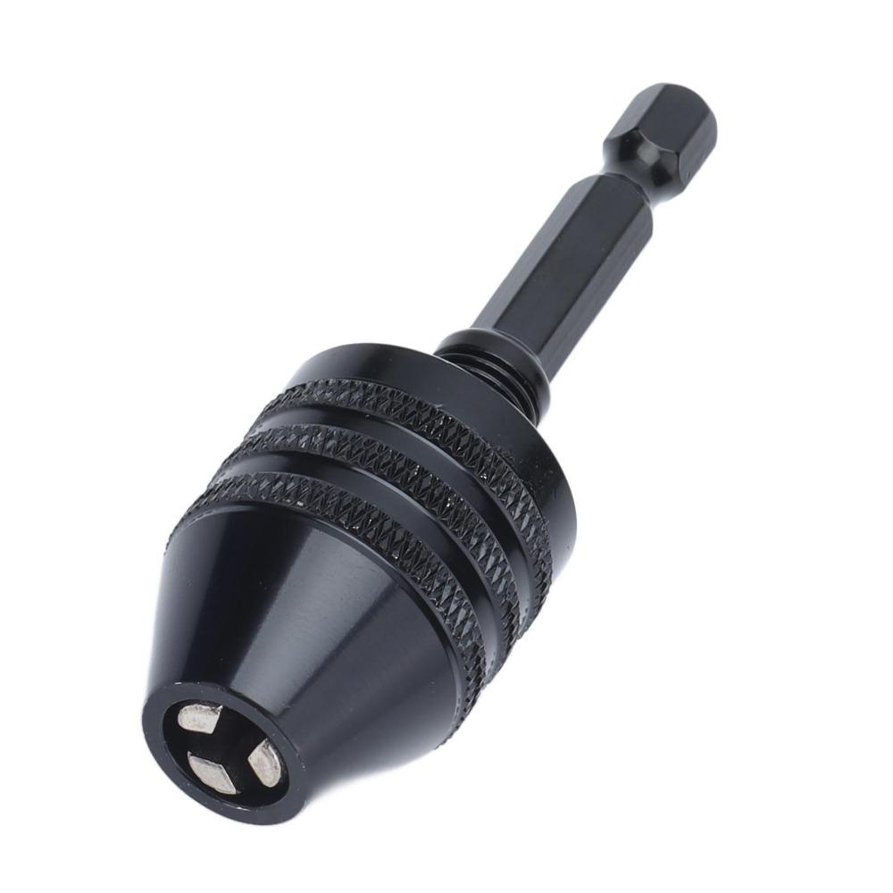 Black Hex Shank Chuck 1/4 Inch Drill Bit Chuck Tool Keyless Drill Chuck  Grinding Machine