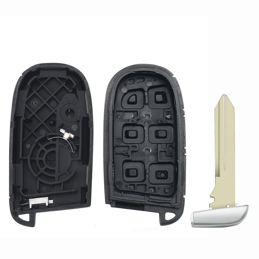 KEYYOU 2/3/4/5BTN Car Smart Key Case Shell For Jeep Grand Cherokee Dodge Ram 1500 Journey Charger Dart Challenger Durango