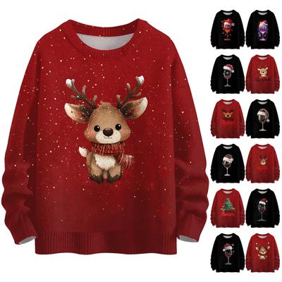 Damen Freizeit Langarm Wollweihnachtspullover Herbst Urlaub Langarm Pullover