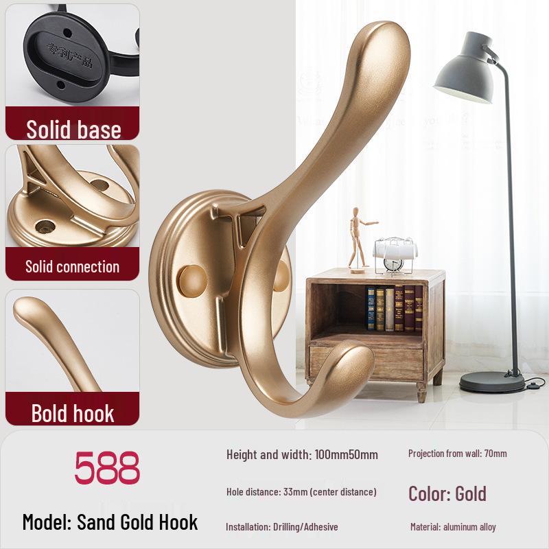 Wall Mounted No-Drill Coat and Hat Hook for Shoe Cabinet, Wardrobe, and Entryway