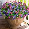 12 Pcs Artificial Pansy Flowers Outdoor UV Resistant Faux Silk Flowers Colorful Faux Pansies for Planter Window Box Front Porch Yard Patio Decor